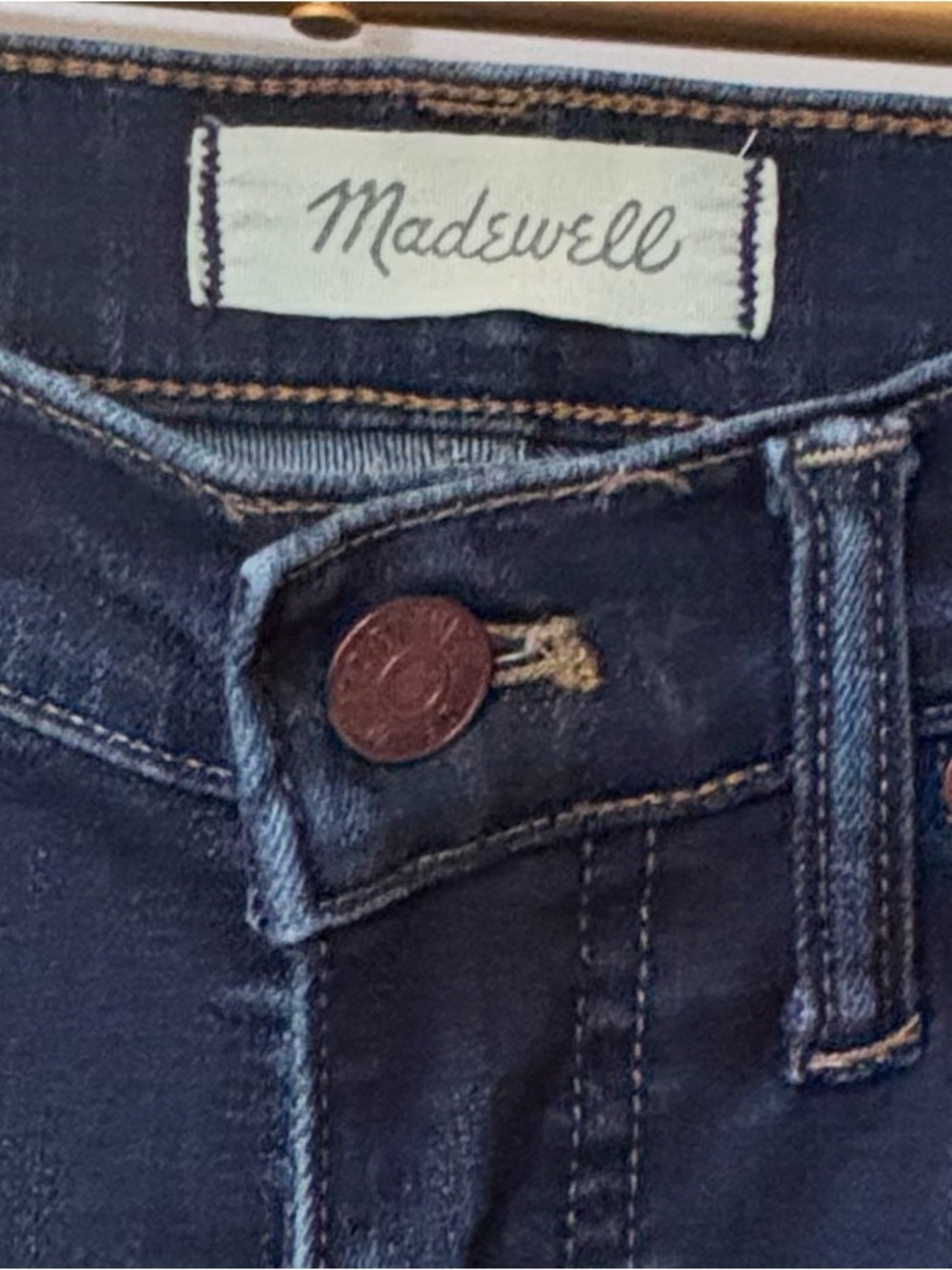 Madewell| 9” High Rise Classic Dark Indigo Blue Denim Skinny Jeans Sz 25 - Picture 7 of 9